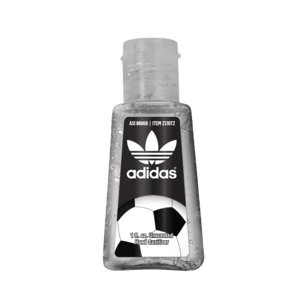 1 oz. clear gel hand sanitizer in a trapezoid bottle measuring... from ASI 88060 Snugz/USA Inc / SnugZ USA®