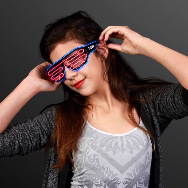 Blank or imprinted. Slotted Stunner Shades with EL Wire.... from ASI 34194 ALightPromos / Alight Promotional Products