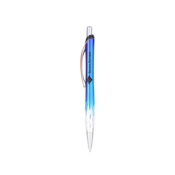 Two-toned retractable pen with contoured grip... from ASI 74741 NVS Promo Designs, Inc. / NVS Promo