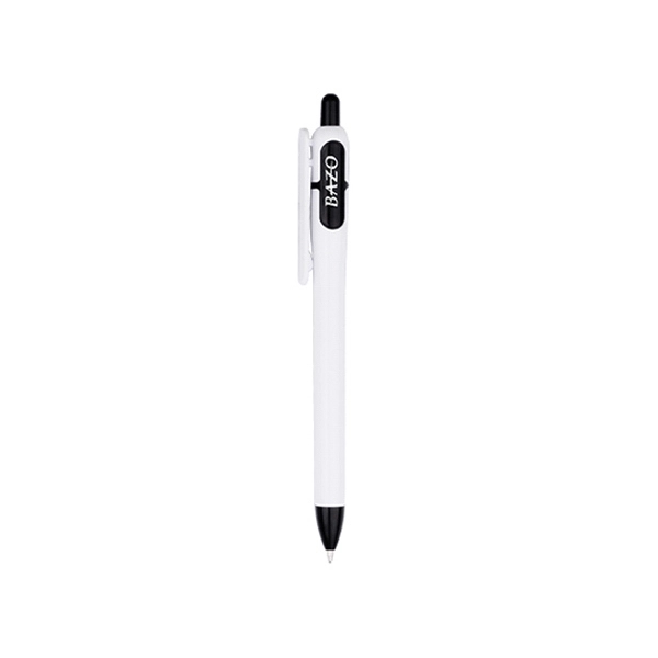Classic white ballpoint with colored window bubble to accent your logo... from ASI 74741 NVS Promo Designs, Inc. / NVS Promo