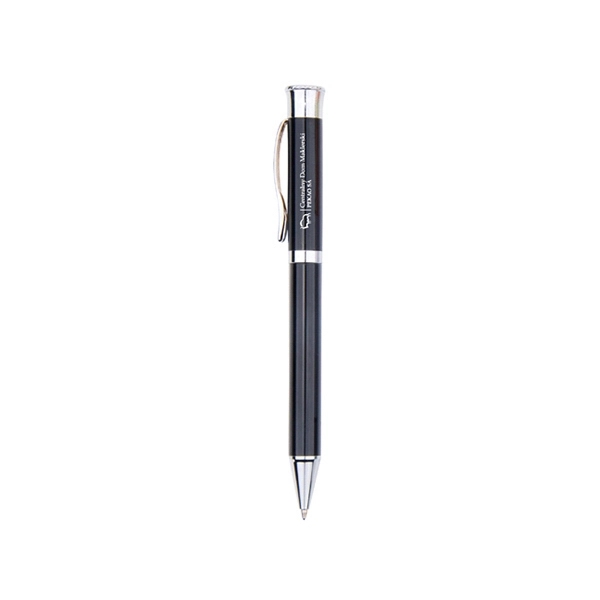 Heavy duty steel pen with striking chrome accents... from ASI 74741 NVS Promo Designs, Inc. / NVS Promo