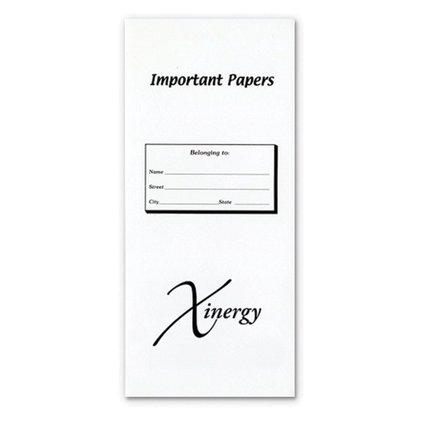 4 3/4" x 10 1/2" White Leatherette Paper Document Pouch, stock... from ASI 95280 Warwick Publishing Co / Warwick