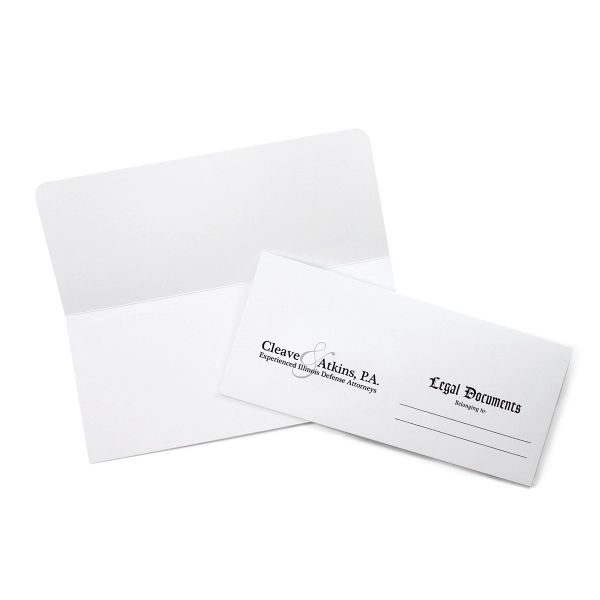 4 3/4" x 10 1/2" White Leatherette Paper Document Pouch, stock... from ASI 95280 Warwick Publishing Co / Warwick