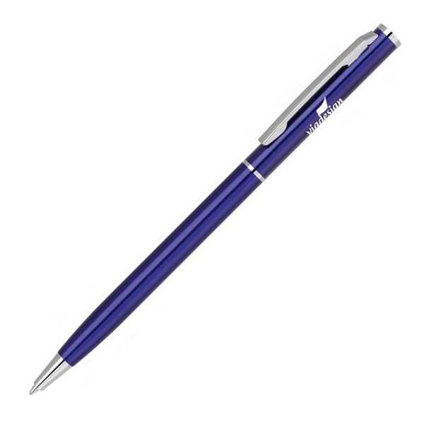 Twist action stainless steel pen with translucent colored finish and silver... from ASI 40544 Binaco / Binaline
