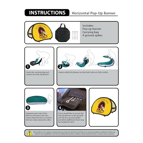 47" X 27.55" Horizontal Pop-up Banner... from ASI 80228 Quinn