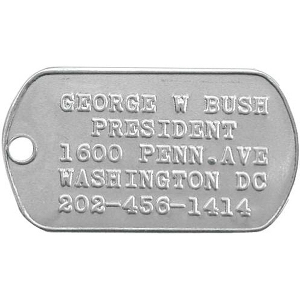 Individual military style, stainless steel dog tag with 24" bead chain.... from ASI 69240 MasterCast LTD / Amcraft