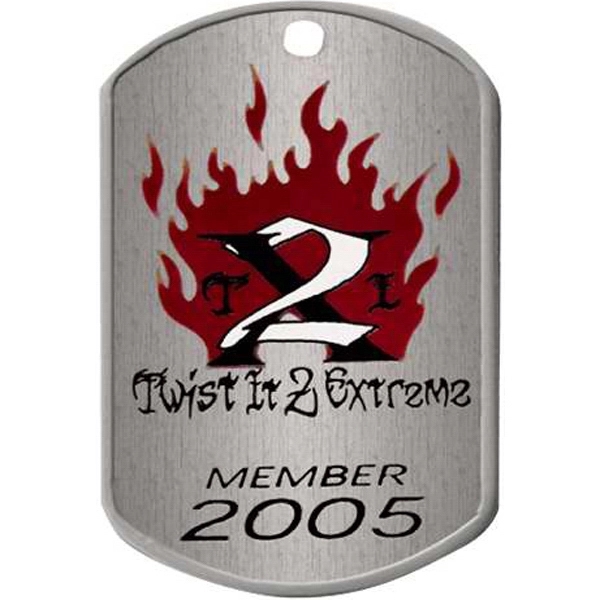 Rolled edge stainless steel military style dog tag with 24" bead... from ASI 69240 MasterCast LTD / Amcraft