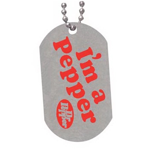 Lightweight .020" thick aluminum military style dog tag with a 24"... from ASI 69240 MasterCast LTD / Amcraft