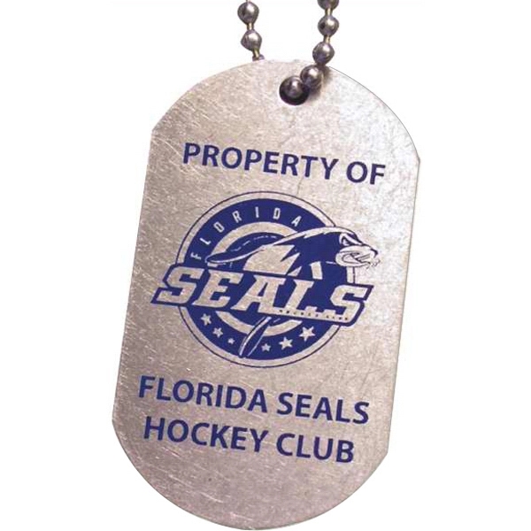 Lightweight .020" thick aluminum military style dog tag with a 24"... from ASI 69240 MasterCast LTD / Amcraft