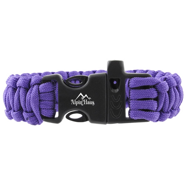 Black and red 9.5" x 1" paracord emergency bracelet and whistle... from ASI 79370 The Premium Line / The Premium Line