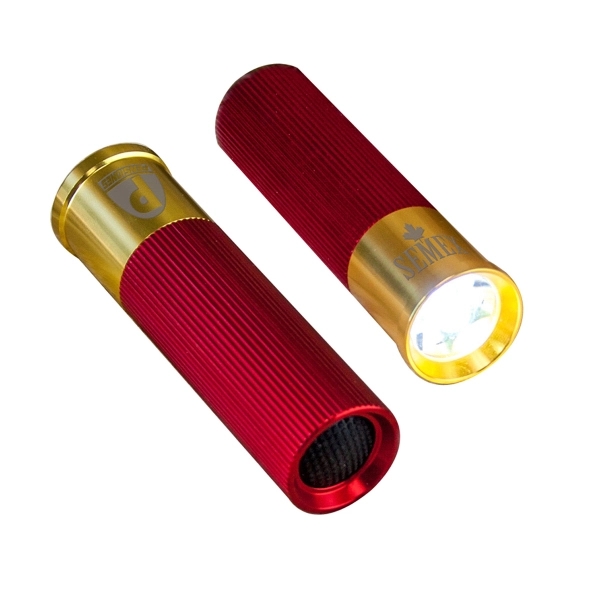 LED flashlight shaped like a shotgun shell features a wrist strap... from ASI 99030 Zipline / Zipline®