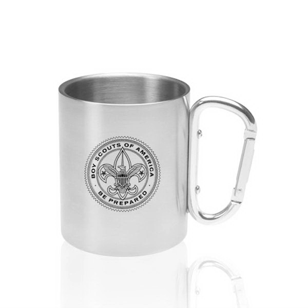 10 oz. carabiner handle stainless steel mug with double wall and... from ASI 39552 BEL Promo