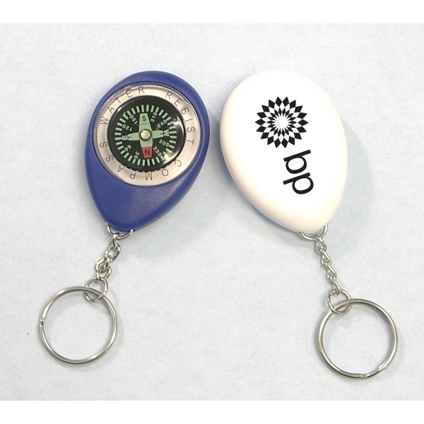 Compass keychain, oval shape with swivel chain.... from ASI 74585 Nu Promo International / Nu Promo Line