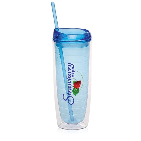 20 oz. acrylic drinking glass with double-wall insulation, slide-lock spill-proof mechanism... from ASI 39552 BEL Promo