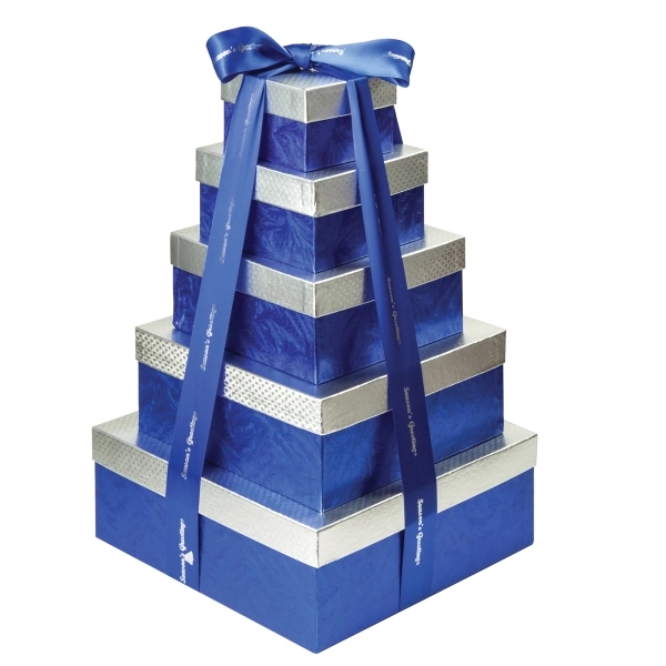 5-tier premium gift tower filled with an assortment of tasty treats.... from ASI 44900 NC Custom (CI/Lanco) / Lanco