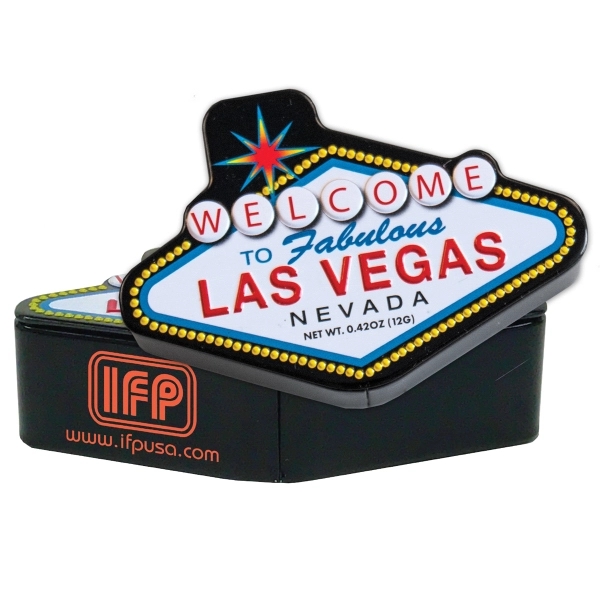 Las Vegas tin filled with appx. 0.42 oz. of mints.... from ASI 44900 NC Custom (CI/Lanco)