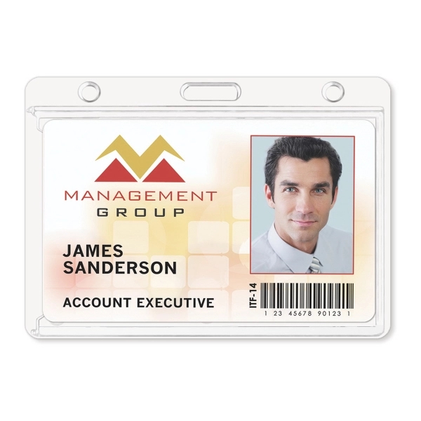 Rigid plastic one-card badge holders protect smart cards from bending! Handy... from ASI 79898 Promovision / PROMOVISION