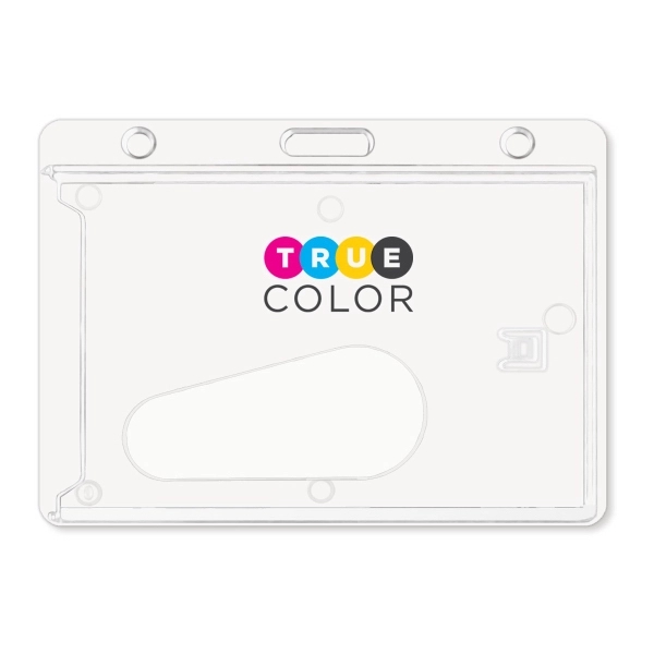 Rigid plastic one-card badge holders protect smart cards from bending! Handy... from ASI 79898 Promovision / PROMOVISION