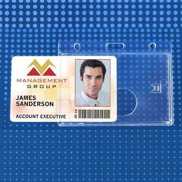 Rigid plastic one-card badge holders protect smart cards from bending! Handy... from ASI 79898 Promovision / PROMOVISION