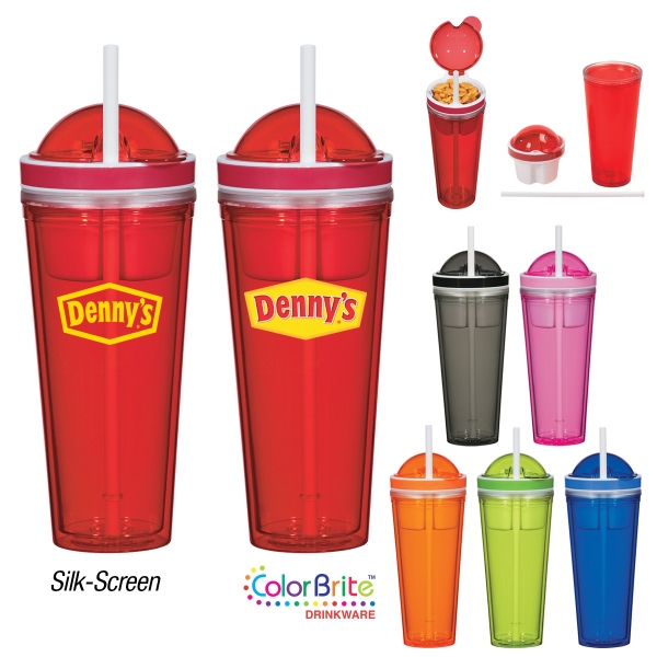16 Oz. Snack Attack Tumbler. AS Material.  Screw On, Spill-Resistant... from ASI 61125 Hit Promotional Products / Hit (R)