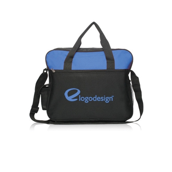 Laptop-messenger bag with a front zippered compartment, mesh side pocket, cell... from ASI 39552 BEL Promo
