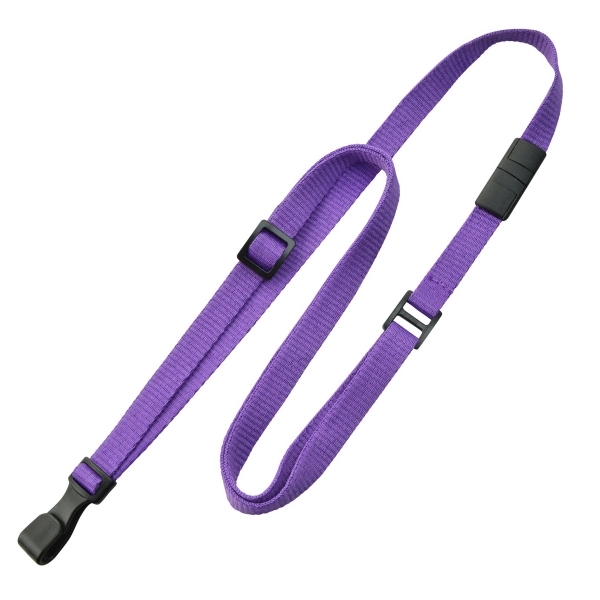 Versatile flat polyester blank lanyards feature a convenient slide adjuster and... from ASI 79898 Promovision / PROMOVISION