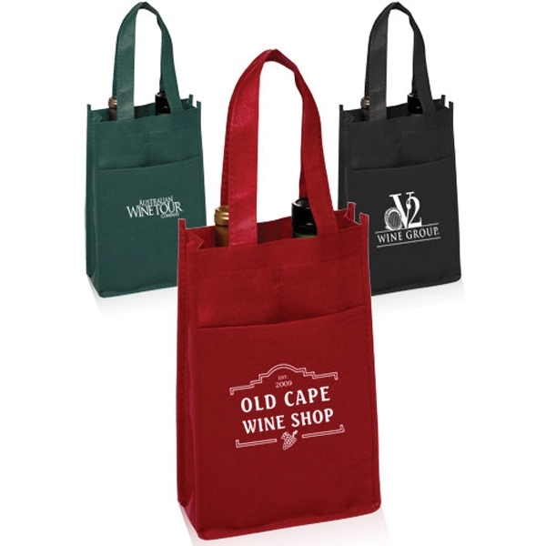 Non-woven vineyard wine bag that can hold two bottles.... from ASI 39552 BEL Promo