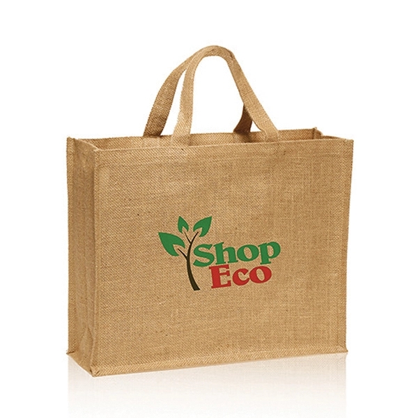 16"W x 14"H large jute tote bag with sturdy reinforced handle... from ASI 39552 BEL Promo
