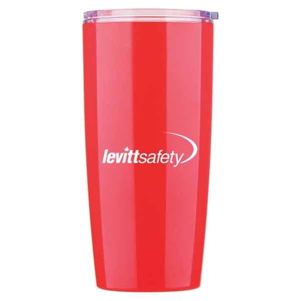 Colorful double wall tumbler with transparent lid.... from ASI 42920 Busrel Inc