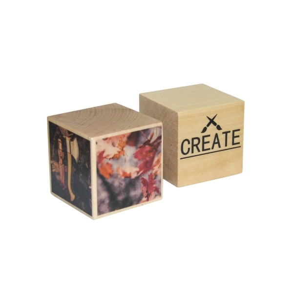 Wood message cube 2.5" with velveteen pouch.... from ASI 88156 Solid Dimensions Inc / Solid Dimensions Line