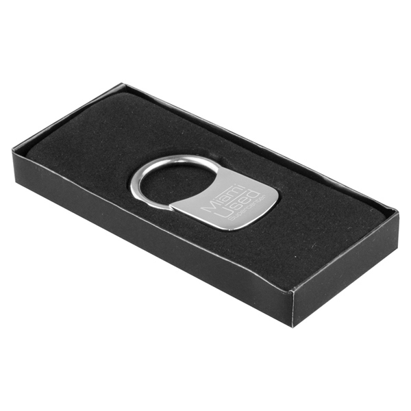 Metal key tag with chrome finish with spring loaded pull-n-twist key... from ASI 62660 Innovation Line