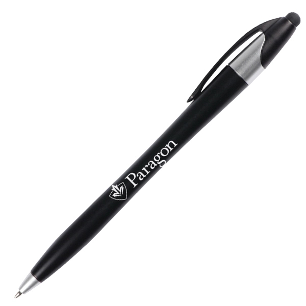 Colored plastic twist action pen and stylus.... from ASI 42920 Busrel Inc