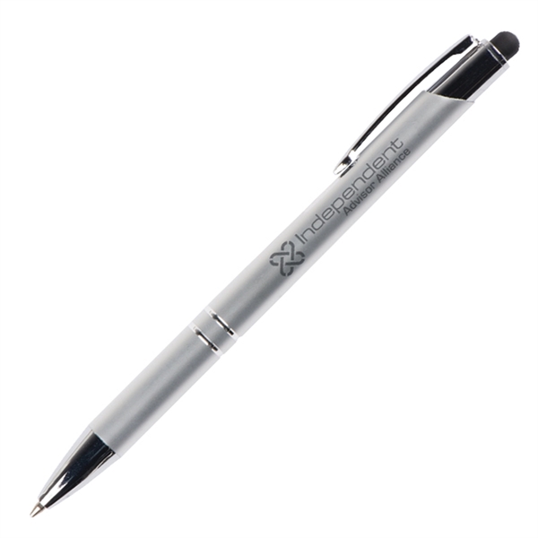 Aluminum push action pen and stylus.... from ASI 42920 Busrel Inc