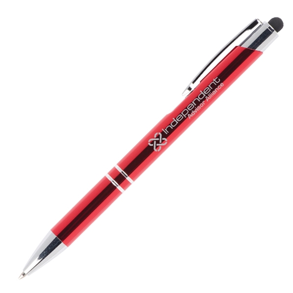 Aluminum push action pen and stylus.... from ASI 42920 Busrel Inc