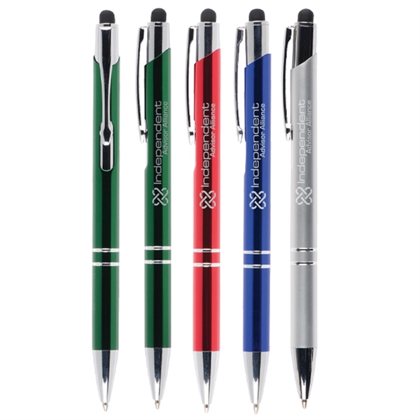Aluminum push action pen and stylus.... from ASI 42920 Busrel Inc