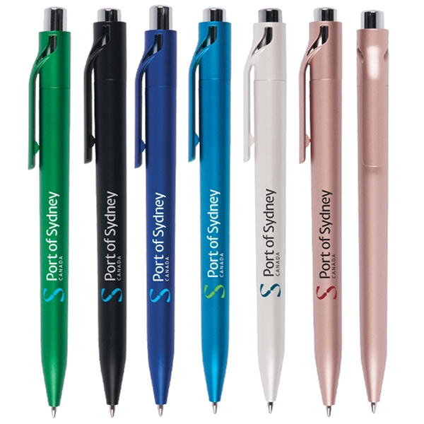 Colored plastic push action pen.... from ASI 42920 Busrel Inc