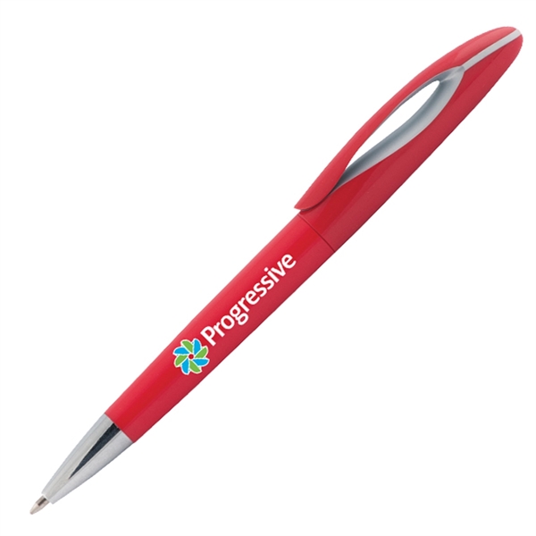 Two tone plastic twist action pen.... from ASI 42920 Busrel Inc