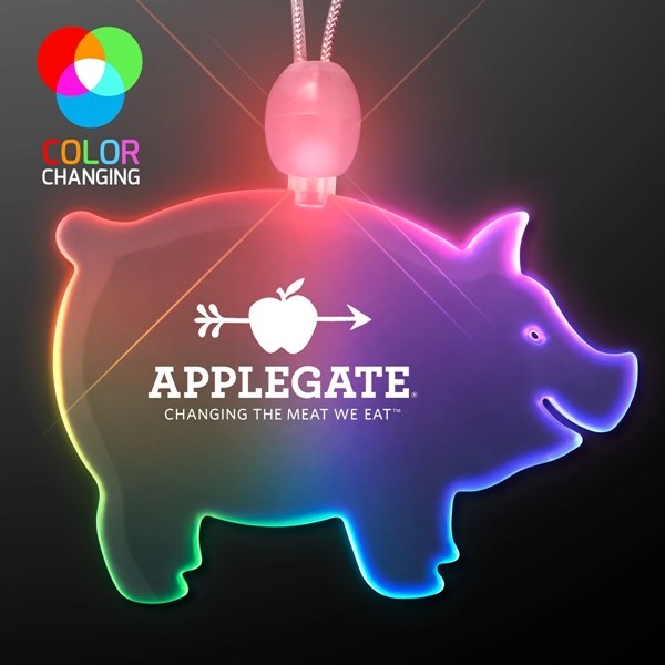 Acrylic Pig Shape Necklace with LED.... from ASI 34194 ALightPromos / Alight Promotional Products