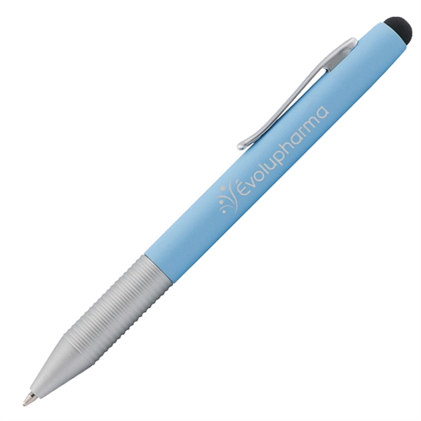 Aluminum twist-action pen with silver trim.... from ASI 42920 Busrel Inc