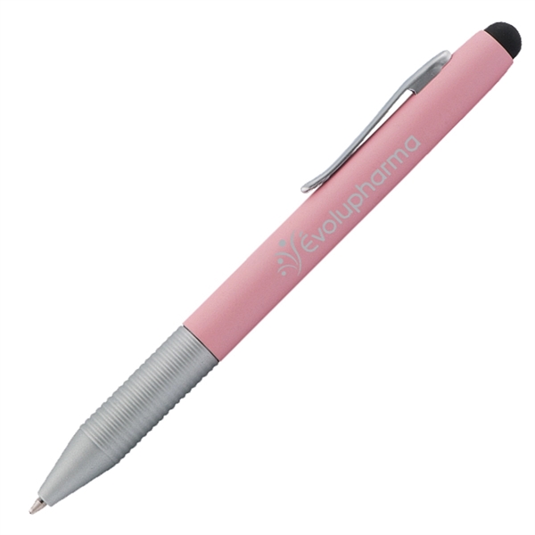 Aluminum twist-action pen with silver trim.... from ASI 42920 Busrel Inc