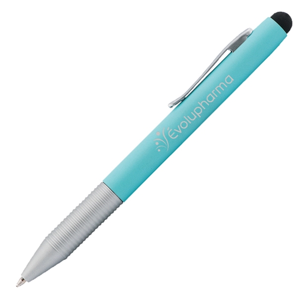 Aluminum twist-action pen with silver trim.... from ASI 42920 Busrel Inc