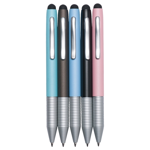 Aluminum twist-action pen with silver trim.... from ASI 42920 Busrel Inc