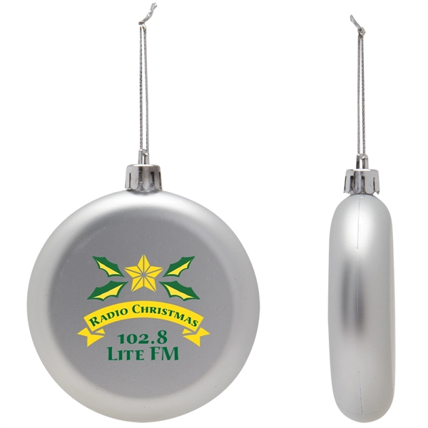 3 1/8" x 3/4" shatter-resistant flat round ornament with customization.... from ASI 62190 Illini