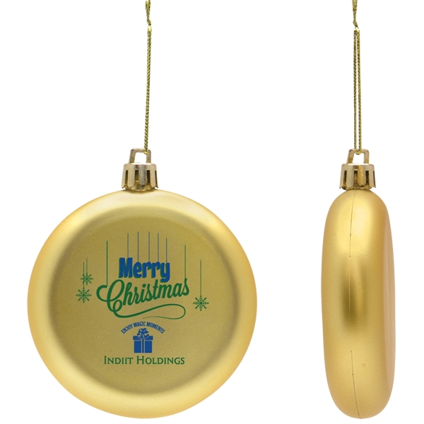 3 1/8" x 3/4" shatter-resistant flat round ornament with customization.... from ASI 62190 Illini