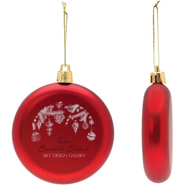 3 1/8" x 3/4" shatter-resistant flat round ornament with customization.... from ASI 62190 Illini