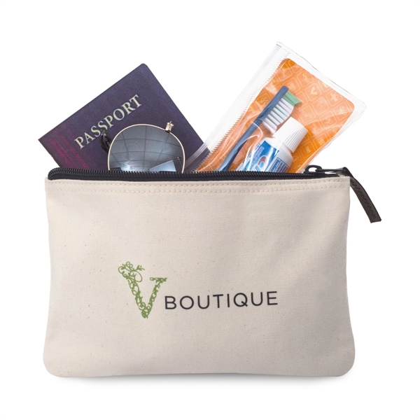 Cotton pouch with top zippered closure and interior pocket divider.... from ASI 56070 Gemline / Gemline®