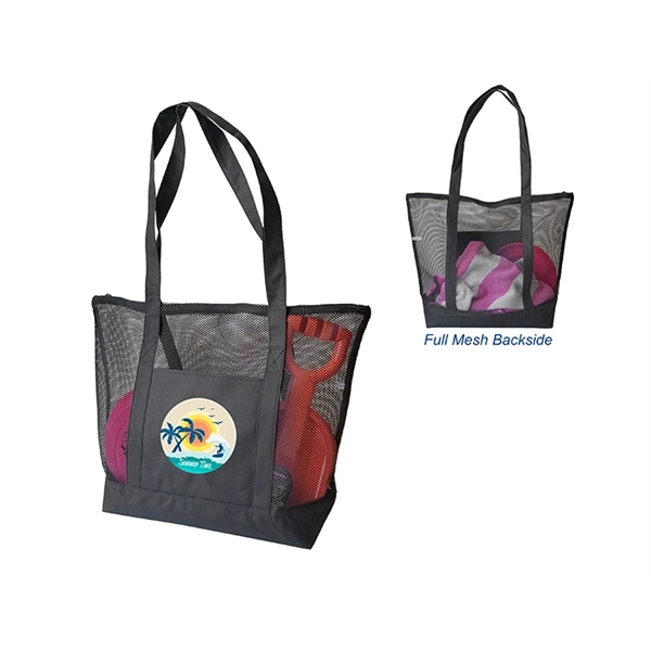 20" x 16" x 5.5" polyester mesh tote bag with handles... from ASI 37980 Bagworld