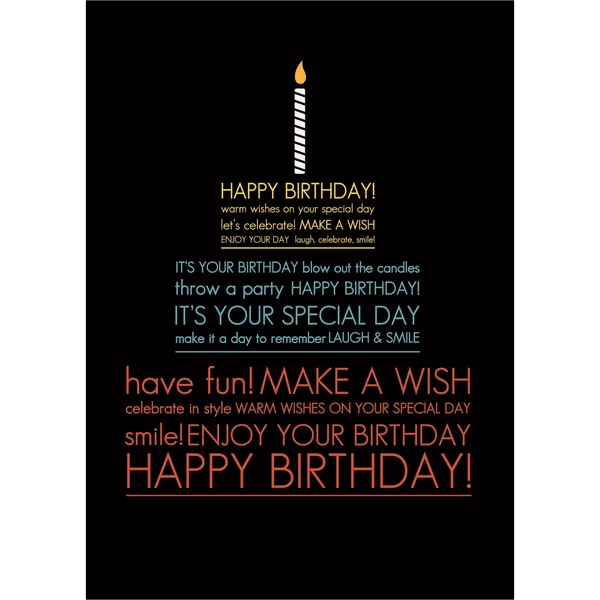 5" x 7" Stock Birthday Card, 50 pc minimum, stock sentiments... from ASI 95280 Warwick Publishing Co / Warwick