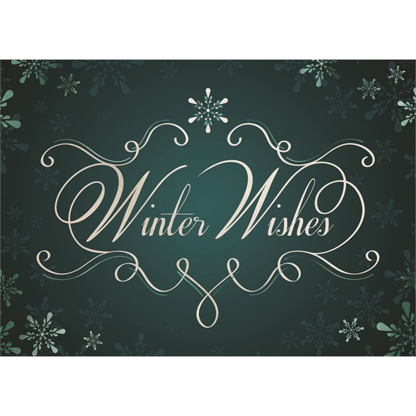 Winter Wishes Holiday Greeting Card w/1 color foil-stamp, choice of stock... from ASI 95280 Warwick Publishing Co / Warwick
