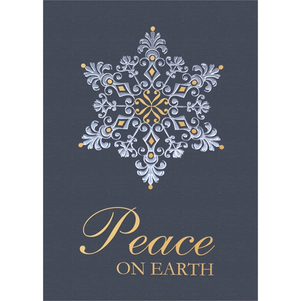 5" x 7" Filigree Snowflake Holiday Greeting Card on Navy Blue... from ASI 95280 Warwick Publishing Co / Warwick